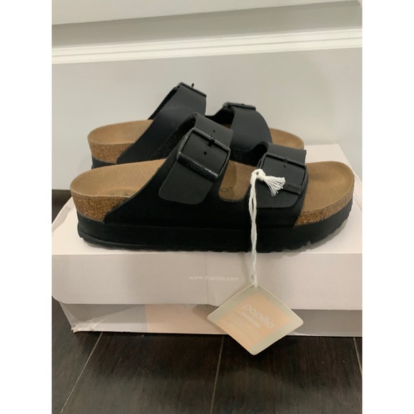 Papillio by Birkenstock Shoes - NWT Papillio by Birkenstock Arizona Platform Vegan Sandals Black 37 L6 M4